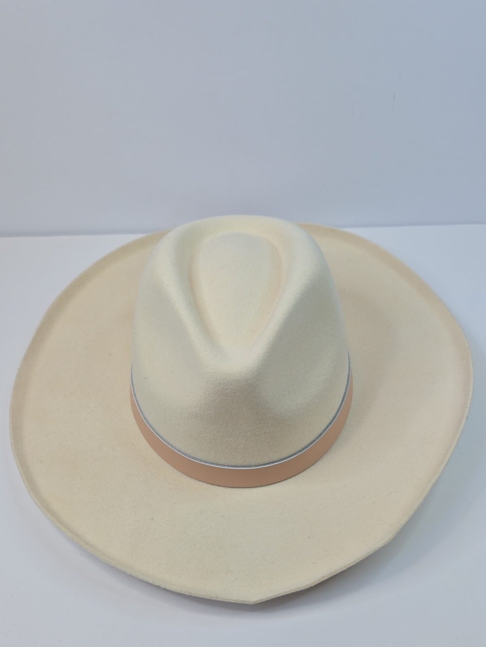 Lack Of Color Cream Western-Style Felt Hat with Tan Band
